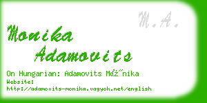 monika adamovits business card